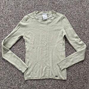 Chanel Cashmere Silk Mint Green Knit Sweater Top 38